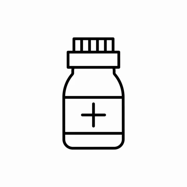 Schets Geneesmiddel Fles Icon Medicine Fles Vector Illustratie Symbool Voor — Stockvector