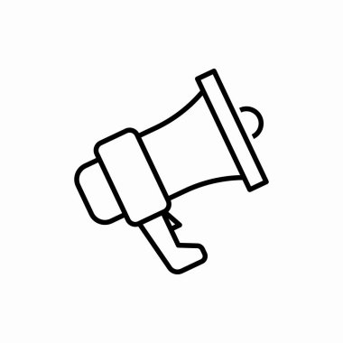 Ana hatlı megafon ikonu. Megafon vektör çizimi. Web ve mobil için sembol