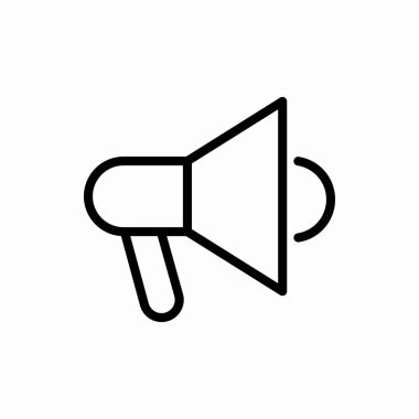 Ana hatlı megafon ikonu. Megafon vektör çizimi. Web ve mobil için sembol