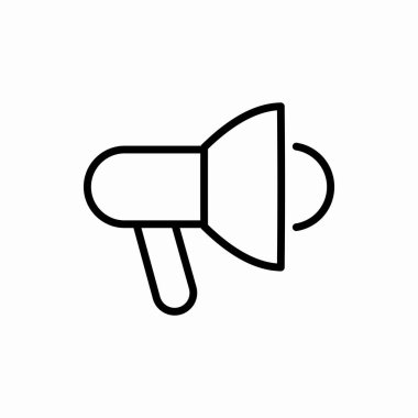Ana hatlı megafon ikonu. Megafon vektör çizimi. Web ve mobil için sembol