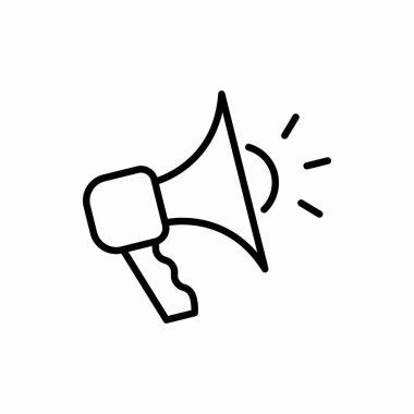 Ana hatlı megafon ikonu. Megafon vektör çizimi. Web ve mobil için sembol