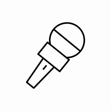 Ana hatlı mikrofon ikonu. Mikrofon vektör çizimi. Web ve mobil için sembol