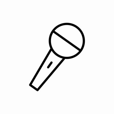 Ana hatlı mikrofon ikonu. Mikrofon vektör çizimi. Web ve mobil için sembol