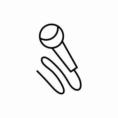 Ana hatlı mikrofon ikonu. Mikrofon vektör çizimi. Web ve mobil için sembol