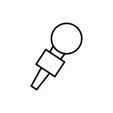 Ana hatlı mikrofon ikonu. Mikrofon vektör çizimi. Web ve mobil için sembol