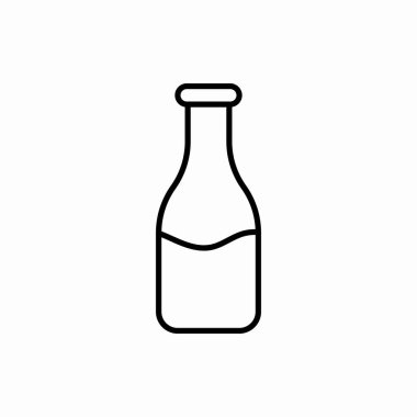 Ana hatlı süt şişesi simgesi. Süt şişesi vektör illüstrasyonu. Web ve mobil için sembol