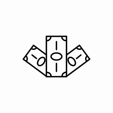 Taslak para ikonu. Para vektör illüstrasyonu. Web ve mobil için sembol