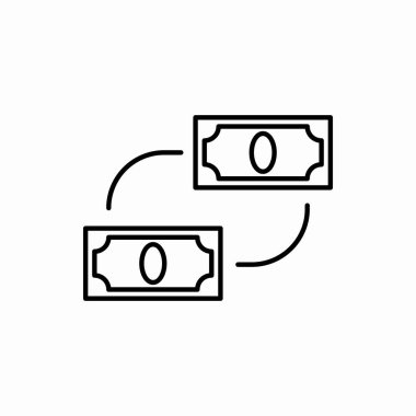 Para değişimi simgesini özetle. Para değişimi vektör çizimi. Web ve mobil için sembol