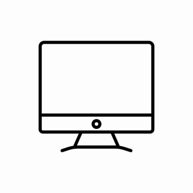 Taslak monitör simgesi. Vektör illüstrasyonunu izle. Web ve mobil için sembol