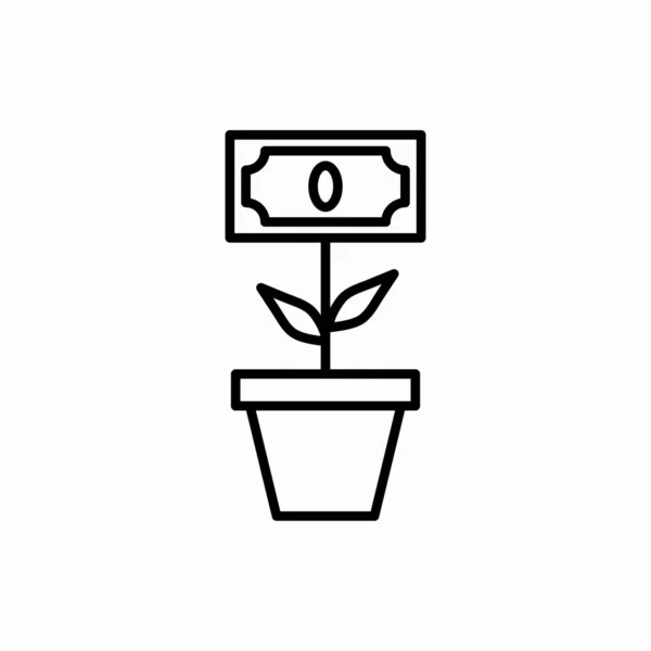 Esboço Árvore Dinheiro Planta Icon Money Árvore Planta Vetor Ilustração —  Vetores de Stock