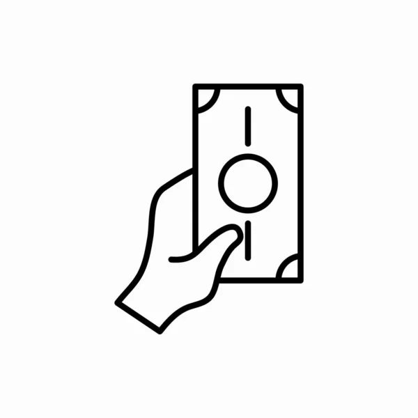 Outline Money Hand Icon Money Hand Vector Illustration Symbol Web — Stock Vector
