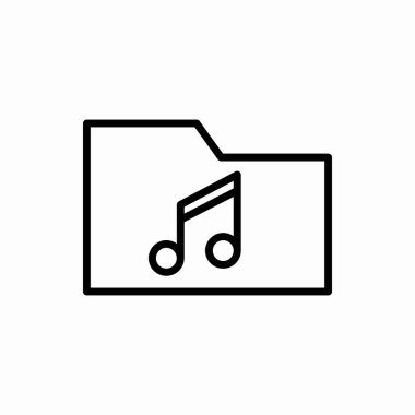 Ana hatlı müzik dizini simgesi. Müzik dizini vektör illüstrasyonu. Web ve mobil için sembol
