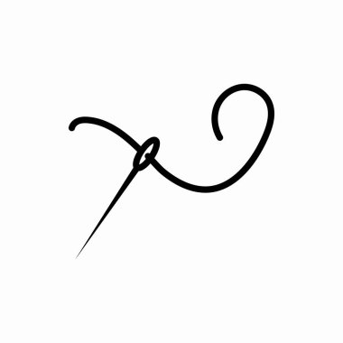 Ana iğne ipliği simgesi. İğne iplik çizimi. Web ve mobil için sembol