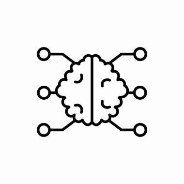 Ana hat ağ beyin simgesi. Ağ beyin vektörü çizimi. Web ve mobil için sembol
