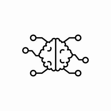 Ana hat ağ beyin simgesi. Ağ beyin vektörü çizimi. Web ve mobil için sembol