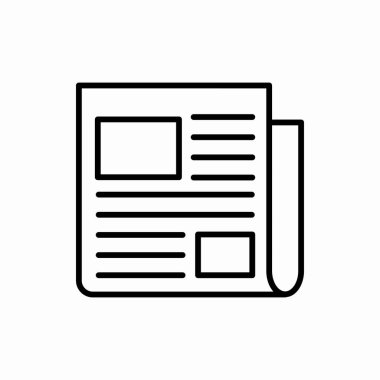 Gazete ikonu. Gazete vektörü illüstrasyonu. Web ve mobil için sembol