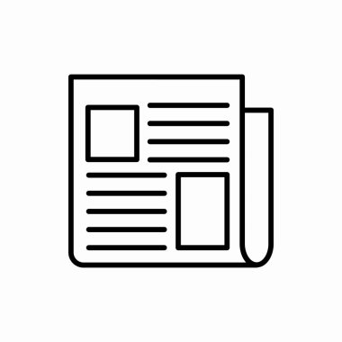 Gazete ikonu. Gazete vektörü illüstrasyonu. Web ve mobil için sembol