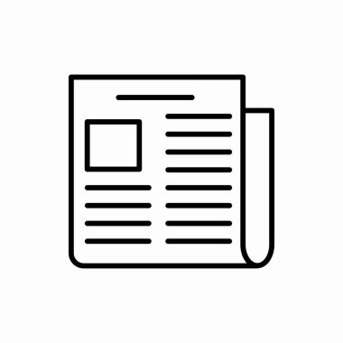 Gazete ikonu. Gazete vektörü illüstrasyonu. Web ve mobil için sembol