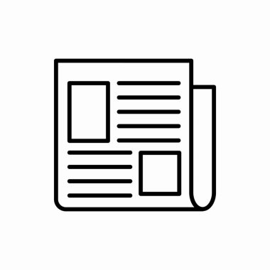 Gazete ikonu. Gazete vektörü illüstrasyonu. Web ve mobil için sembol