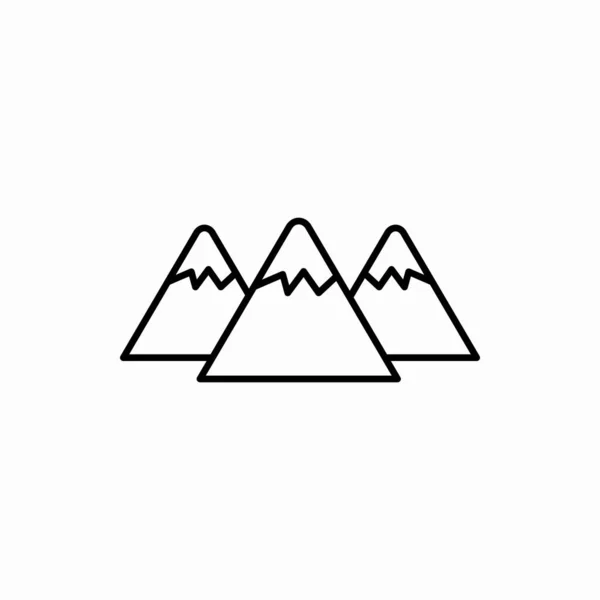 Esquema Iconos Montaña Ilustración Vectores Montaña Símbolo Para Web Móvil — Vector de stock