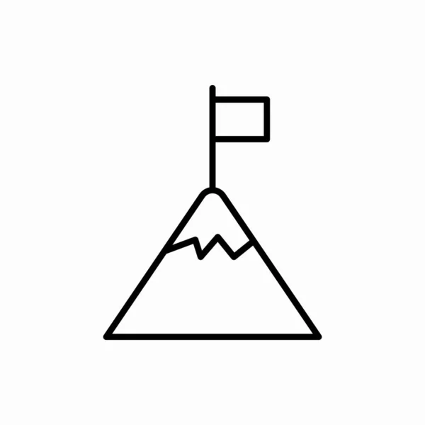Umriss Berg Flagge Icon Mountain Flagge Vektor Illustration Symbol Für — Stockvektor