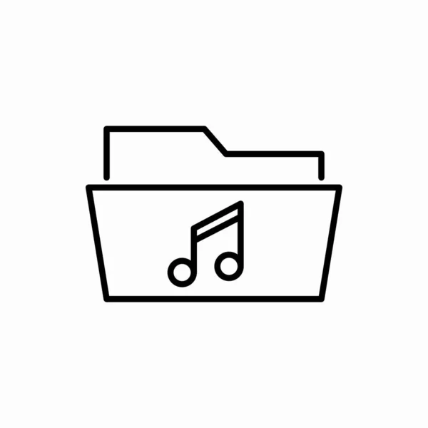 Disposition Musik Mapp Ikon Music Mapp Vektor Illustration Symbol För — Stock vektor