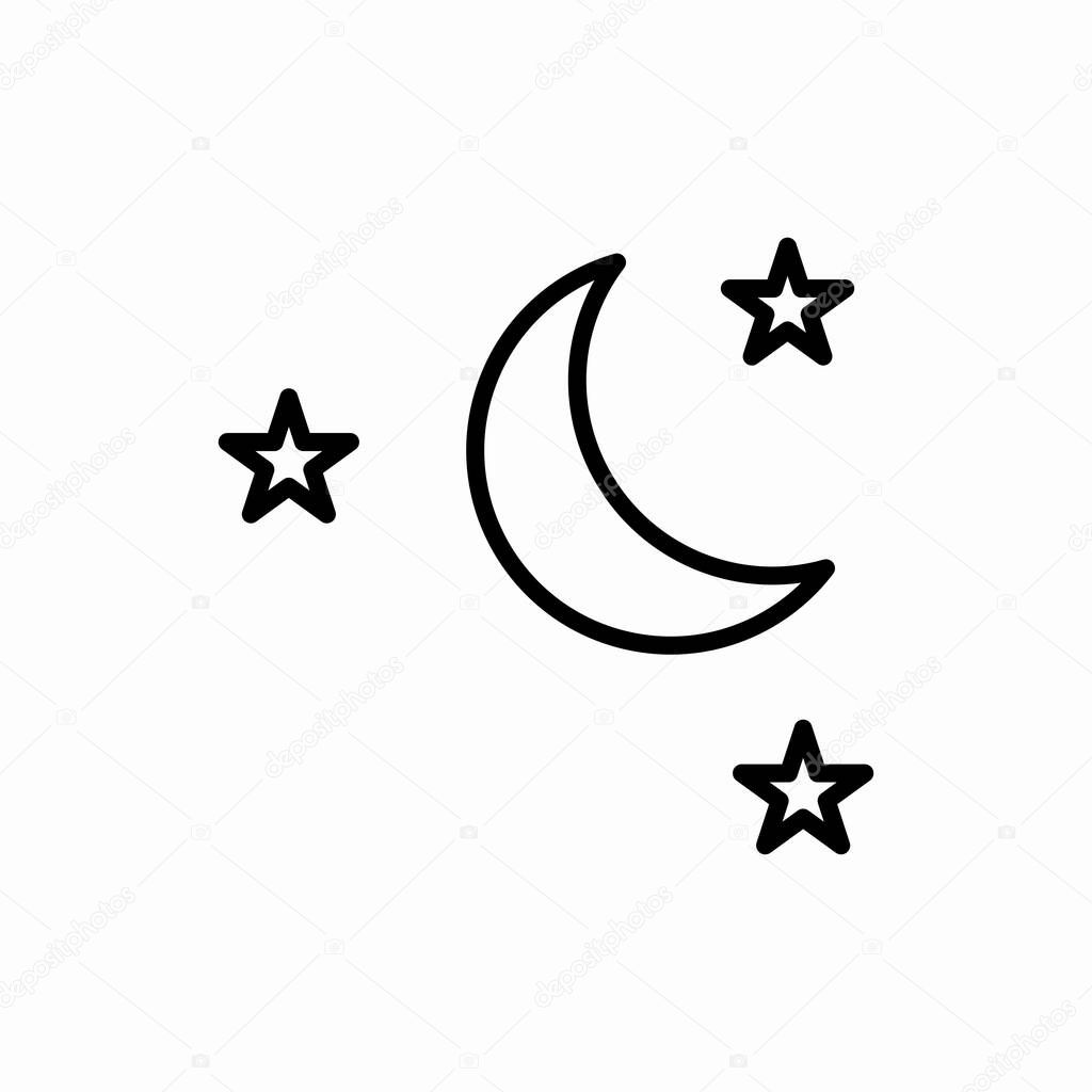 Outline moon icon.Moon vector illustration. Symbol for web and mobile