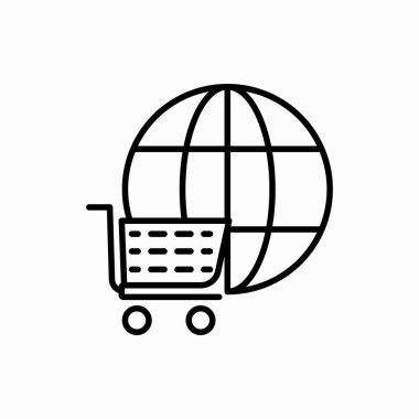 Çevrimiçi alışveriş ikonu. Çevrimiçi alışveriş vektörü çizimi. Web ve mobil için sembol