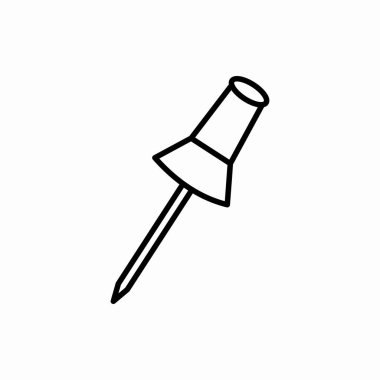 Taslak kağıt pin ikonu. Kağıt iğne illüstrasyonu. Web ve mobil için sembol