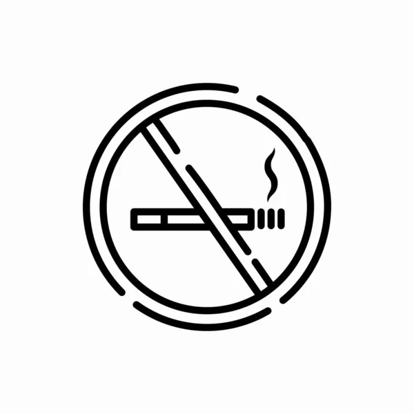 Ana Hatlarıyla Sigara Içilmiyor Sigara Içilmeyen Vektör Illüstrasyonu Yok Web — Stok Vektör