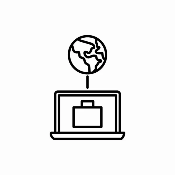 Obrys Online Obchodní Ikona Online Obchodní Vektorové Ilustrace Symbol Pro — Stockový vektor