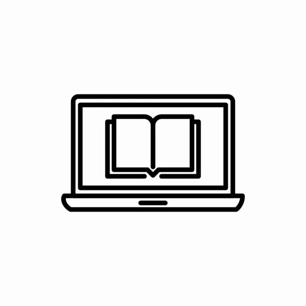 Obrys Online Učení Ikona Online Učení Vektorové Ilustrace Symbol Pro — Stockový vektor