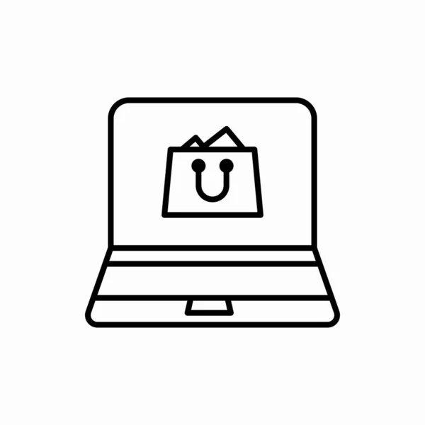 Umriss Online Shopping Symbol Online Shopping Vektorillustration Symbol Für Web — Stockvektor