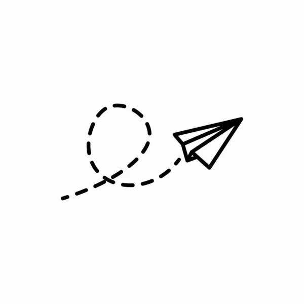 Obrys Ikony Papírového Letadla Papírové Letadlo Vektorové Ilustrace Symbol Pro — Stockový vektor
