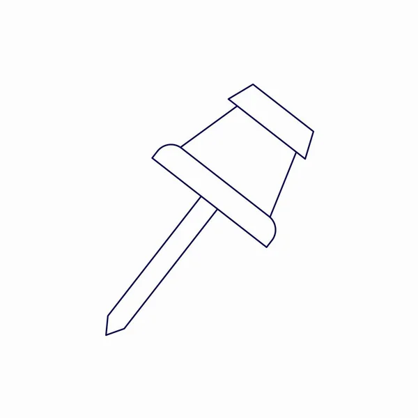 Obrysový Papírový Pin Ikona Papírový Pin Vektorové Ilustrace Symbol Pro — Stockový vektor
