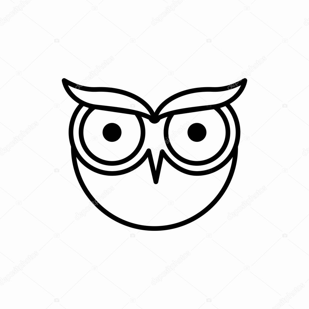 Outline owl icon.Owl vector illustration. Symbol for web and mobile