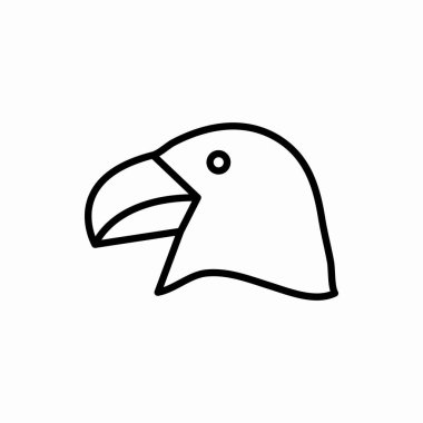 Taslak papağan kafa ikonu. Papağan kafa çizimi. Web ve mobil için sembol