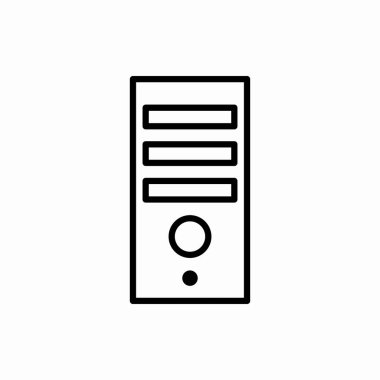 Ana hatlı pc durum simgesi. Pc durum vektör illüstrasyonu. Web ve mobil için sembol