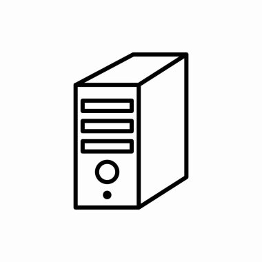 Ana hatlı pc durum simgesi. Pc durum vektör illüstrasyonu. Web ve mobil için sembol