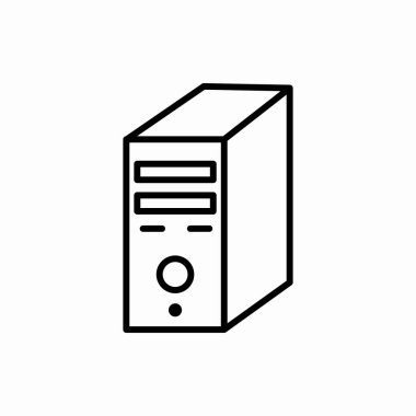 Ana hatlı pc durum simgesi. Pc durum vektör illüstrasyonu. Web ve mobil için sembol