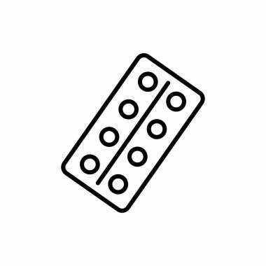 Taslak hap paketi simgesi. Hap paketi vektör illüstrasyonu. Web ve mobil için sembol