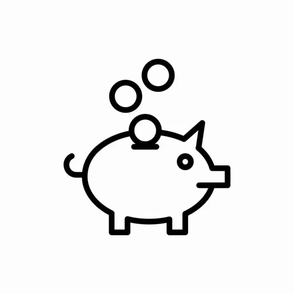 Outline Pig Bank Icon Pig Bank Vector Illustration Symbol Web — Stock Vector