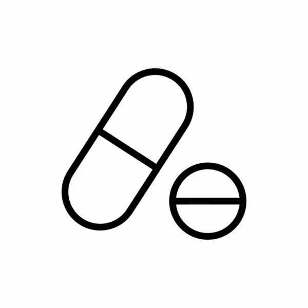 Umriss Pille Icon Pill Vektor Illustration Symbol Für Web Und — Stockvektor