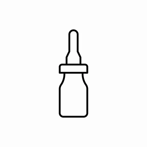 Illustrazione Vettoriale Della Bottiglia Della Pipetta Contorno Icon Pipette Simbolo — Vettoriale Stock