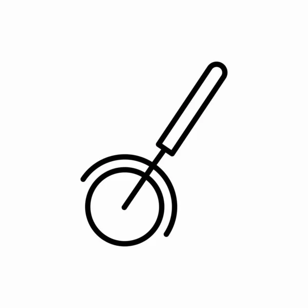 Obrys Pizza Cutter Ikona Pizza Cutter Vektorové Ilustrace Symbol Pro — Stockový vektor