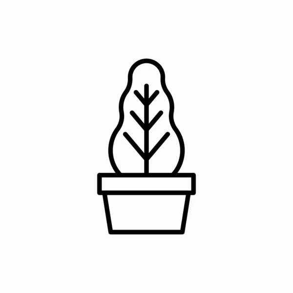 Контур Иконки Горшок Растения Растение Травы Векторной Иллюстрации Символ Веб — стоковый вектор