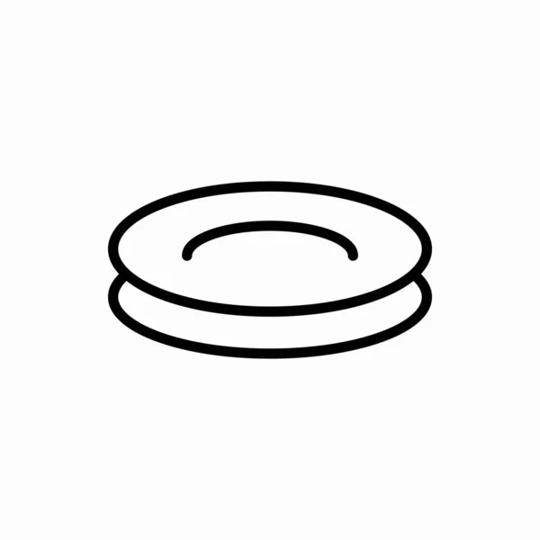 Outline Plate Icon Plate Vector Illustration 모바일을 — 스톡 벡터