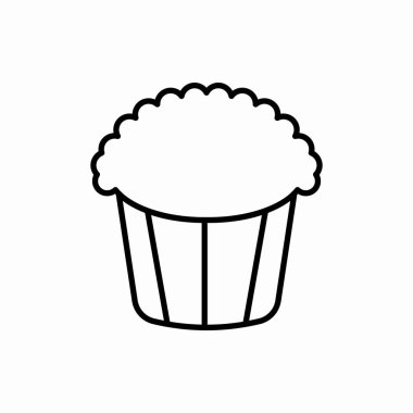 Ana hatlı patlamış mısır ikonu. Patlamış mısır vektörü çizimi. Web ve mobil için sembol