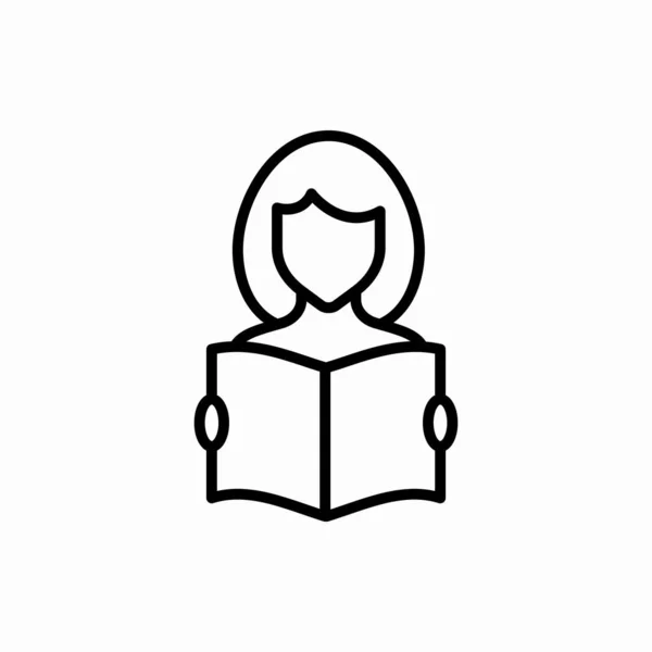 Garis Besar Membaca Buku Icon Read Buku Vektor Ilustrasi Simbol - Stok Vektor