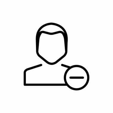 Taslak silme kullanıcı simgesi. Kullanıcı vektör illüstrasyonunu kaldır. Web ve mobil için sembol